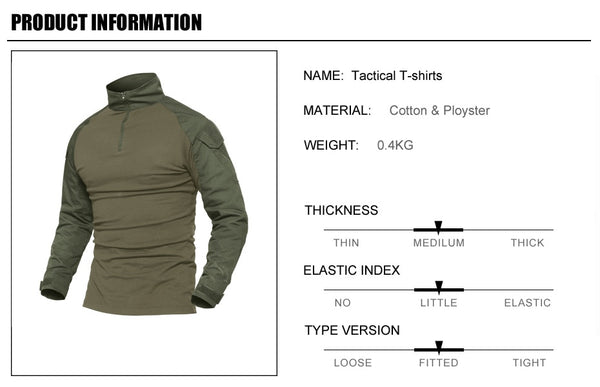 Tactical t shirts Men Military Army Green Rip-stop SWAT Combat Shirts Spring Long Sleeve Airsoft Hunt Shirts | Vimost Shop.