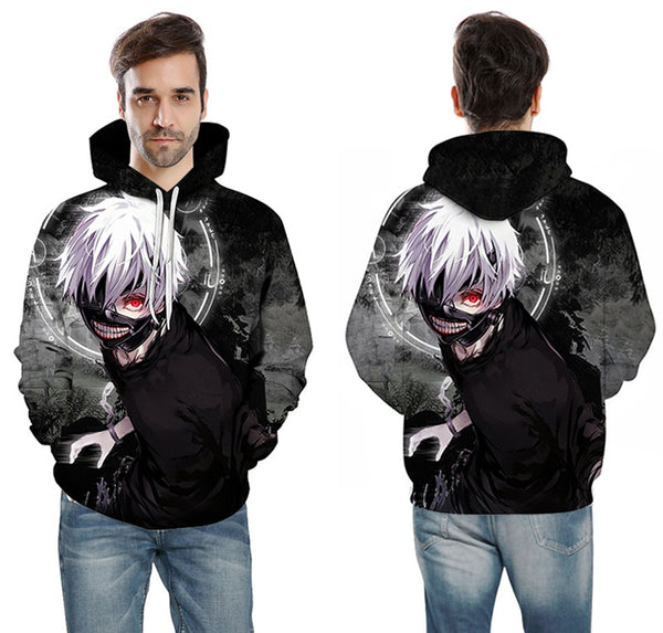 Men/women Tracksuits Tops Print  Hooded Anime Tokyo Ghoul Kaneki Ken 3D Hoodies Thin Autumn Sweatshirts | Vimost Shop.