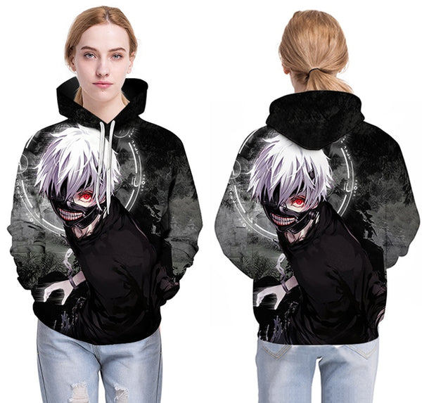 Men/women Tracksuits Tops Print  Hooded Anime Tokyo Ghoul Kaneki Ken 3D Hoodies Thin Autumn Sweatshirts | Vimost Shop.