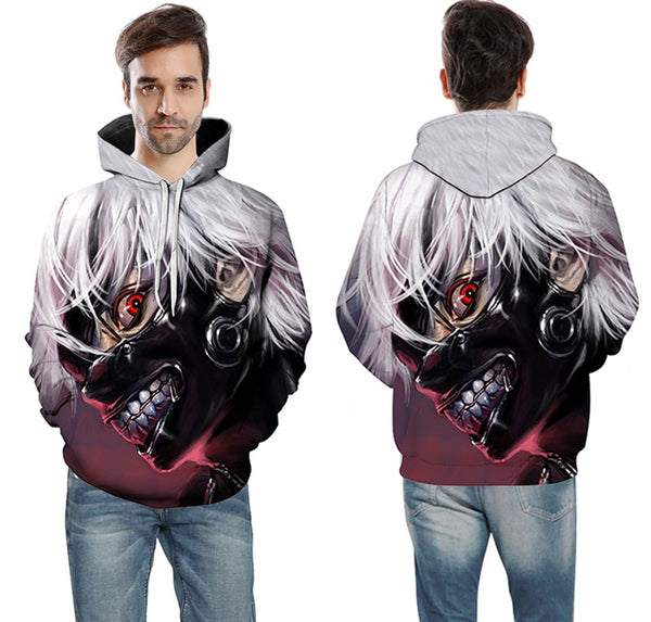Men/women Tracksuits Tops Print  Hooded Anime Tokyo Ghoul Kaneki Ken 3D Hoodies Thin Autumn Sweatshirts | Vimost Shop.