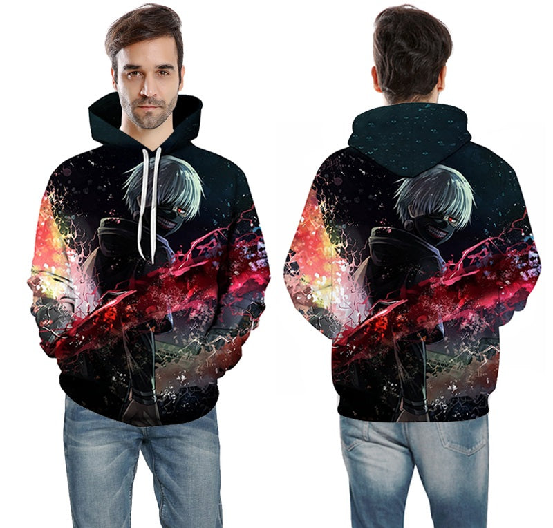 Men/women Tracksuits Tops Print Hooded Anime Tokyo Ghoul Kaneki Ken 3D Hoodies Thin Autumn Sweatshirts | Vimost Shop.
