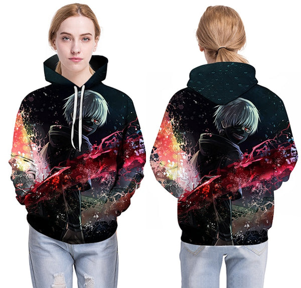 Men/women Tracksuits Tops Print  Hooded Anime Tokyo Ghoul Kaneki Ken 3D Hoodies Thin Autumn Sweatshirts | Vimost Shop.