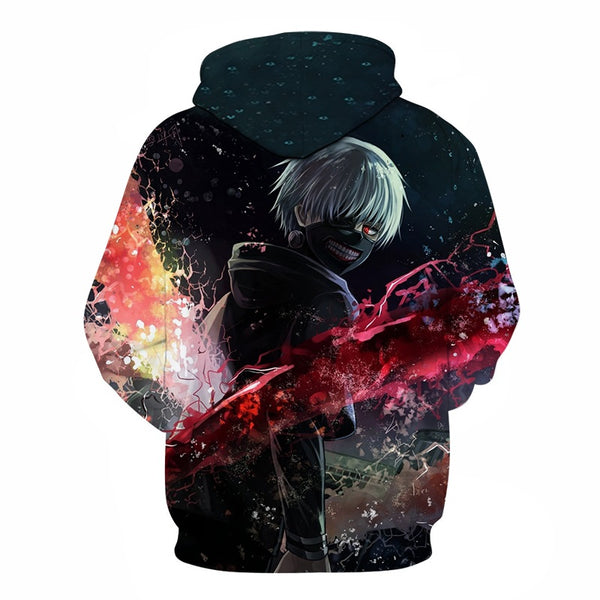 Men/women Tracksuits Tops Print  Hooded Anime Tokyo Ghoul Kaneki Ken 3D Hoodies Thin Autumn Sweatshirts | Vimost Shop.