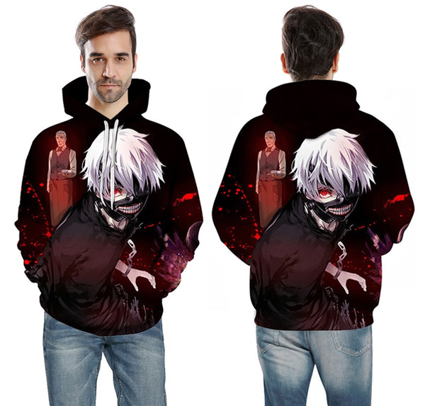 Men/women Tracksuits Tops Print  Hooded Anime Tokyo Ghoul Kaneki Ken 3D Hoodies Thin Autumn Sweatshirts | Vimost Shop.