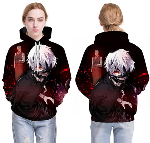 Men/women Tracksuits Tops Print  Hooded Anime Tokyo Ghoul Kaneki Ken 3D Hoodies Thin Autumn Sweatshirts | Vimost Shop.