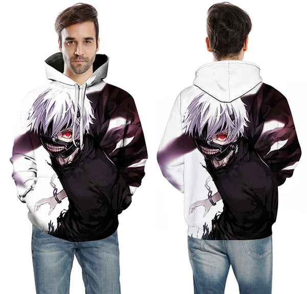 Men/women Tracksuits Tops Print  Hooded Anime Tokyo Ghoul Kaneki Ken 3D Hoodies Thin Autumn Sweatshirts | Vimost Shop.