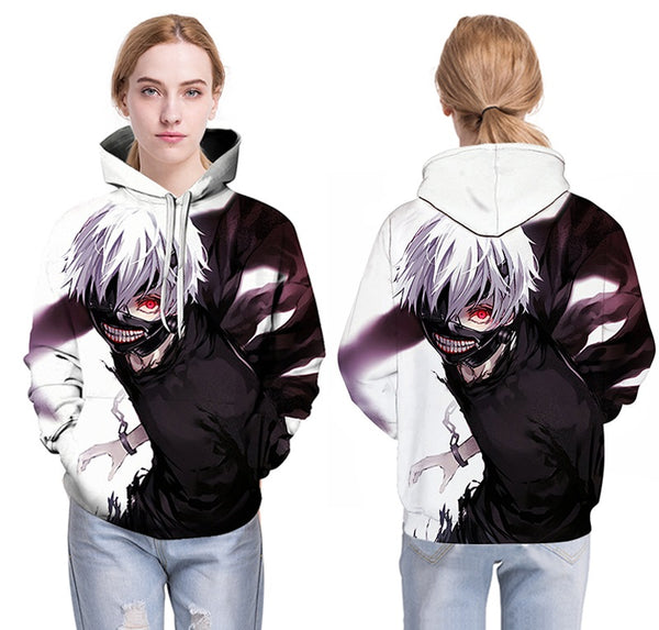 Men/women Tracksuits Tops Print  Hooded Anime Tokyo Ghoul Kaneki Ken 3D Hoodies Thin Autumn Sweatshirts | Vimost Shop.