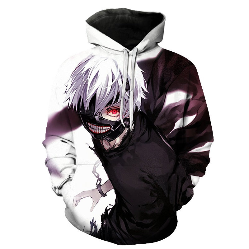 Men/women Tracksuits Tops Print Hooded Anime Tokyo Ghoul Kaneki Ken 3D Hoodies Thin Autumn Sweatshirts | Vimost Shop.