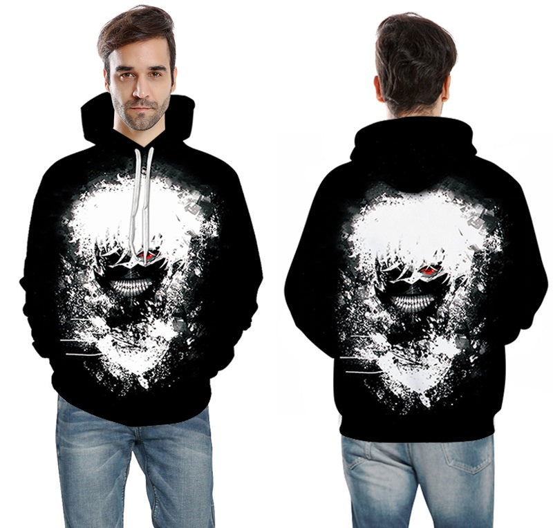 Men/women Tracksuits Tops Print Hooded Anime Tokyo Ghoul Kaneki Ken 3D Hoodies Thin Autumn Sweatshirts | Vimost Shop.