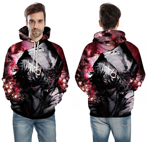 Men/women Tracksuits Tops Print  Hooded Anime Tokyo Ghoul Kaneki Ken 3D Hoodies Thin Autumn Sweatshirts | Vimost Shop.