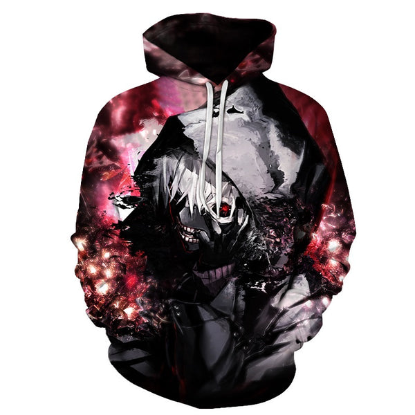 Men/women Tracksuits Tops Print  Hooded Anime Tokyo Ghoul Kaneki Ken 3D Hoodies Thin Autumn Sweatshirts | Vimost Shop.