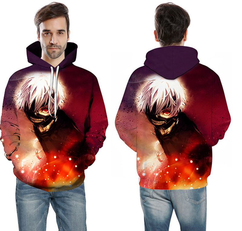 Men/women Tracksuits Tops Print Hooded Anime Tokyo Ghoul Kaneki Ken 3D Hoodies Thin Autumn Sweatshirts | Vimost Shop.