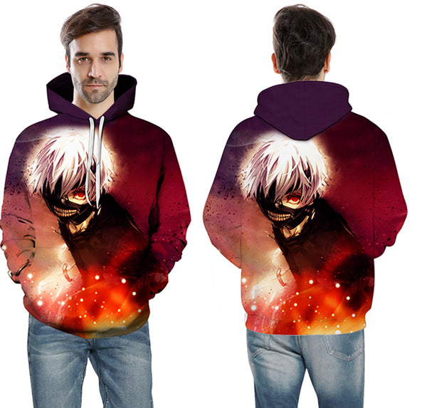 Men/women Tracksuits Tops Print  Hooded Anime Tokyo Ghoul Kaneki Ken 3D Hoodies Thin Autumn Sweatshirts | Vimost Shop.