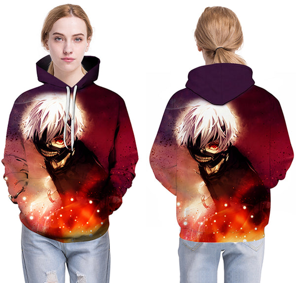 Men/women Tracksuits Tops Print  Hooded Anime Tokyo Ghoul Kaneki Ken 3D Hoodies Thin Autumn Sweatshirts | Vimost Shop.