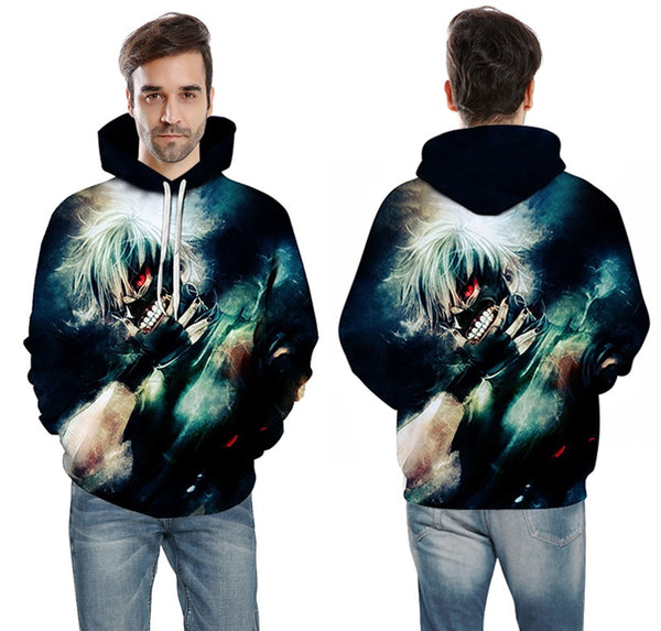 Men/women Tracksuits Tops Print  Hooded Anime Tokyo Ghoul Kaneki Ken 3D Hoodies Thin Autumn Sweatshirts | Vimost Shop.