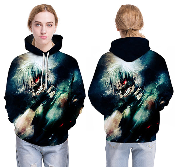 Men/women Tracksuits Tops Print  Hooded Anime Tokyo Ghoul Kaneki Ken 3D Hoodies Thin Autumn Sweatshirts | Vimost Shop.