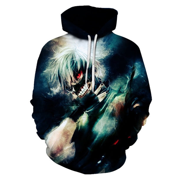 Men/women Tracksuits Tops Print  Hooded Anime Tokyo Ghoul Kaneki Ken 3D Hoodies Thin Autumn Sweatshirts | Vimost Shop.