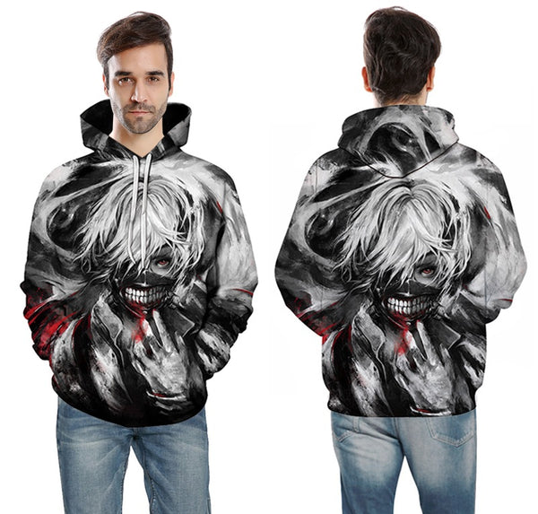 Men/women Tracksuits Tops Print  Hooded Anime Tokyo Ghoul Kaneki Ken 3D Hoodies Thin Autumn Sweatshirts | Vimost Shop.