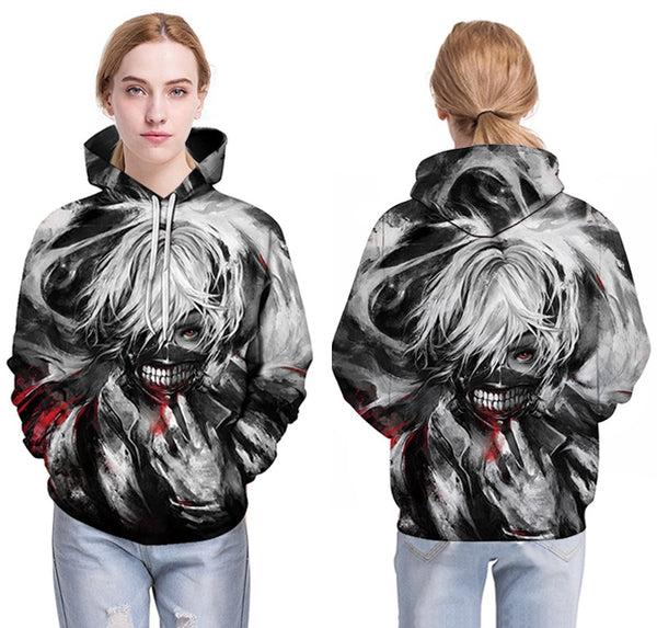 Men/women Tracksuits Tops Print  Hooded Anime Tokyo Ghoul Kaneki Ken 3D Hoodies Thin Autumn Sweatshirts | Vimost Shop.