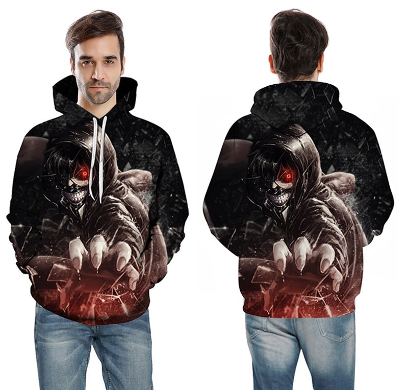 Men/women Tracksuits Tops Print Hooded Anime Tokyo Ghoul Kaneki Ken 3D Hoodies Thin Autumn Sweatshirts | Vimost Shop.