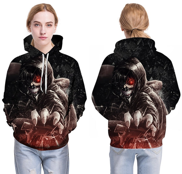 Men/women Tracksuits Tops Print  Hooded Anime Tokyo Ghoul Kaneki Ken 3D Hoodies Thin Autumn Sweatshirts | Vimost Shop.