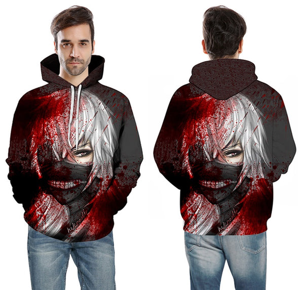 Men/women Tracksuits Tops Print  Hooded Anime Tokyo Ghoul Kaneki Ken 3D Hoodies Thin Autumn Sweatshirts | Vimost Shop.
