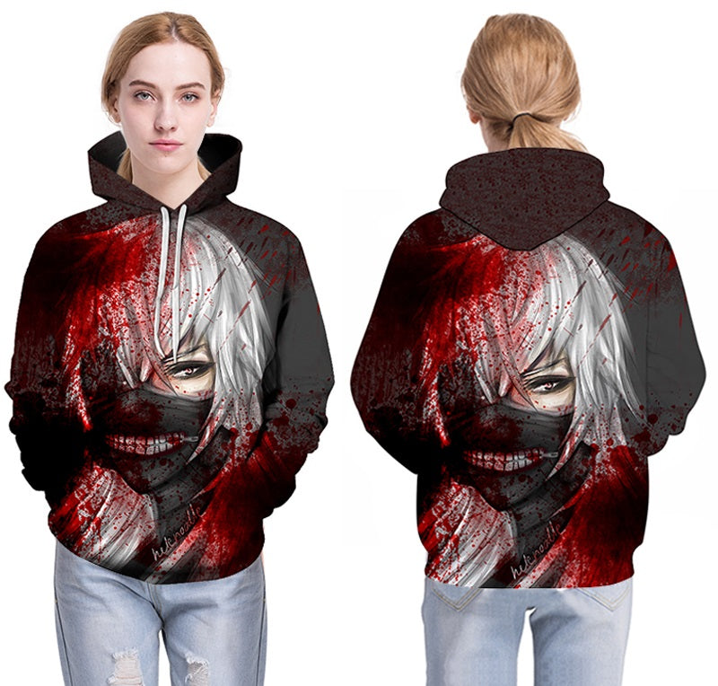 Men/women Tracksuits Tops Print Hooded Anime Tokyo Ghoul Kaneki Ken 3D Hoodies Thin Autumn Sweatshirts | Vimost Shop.