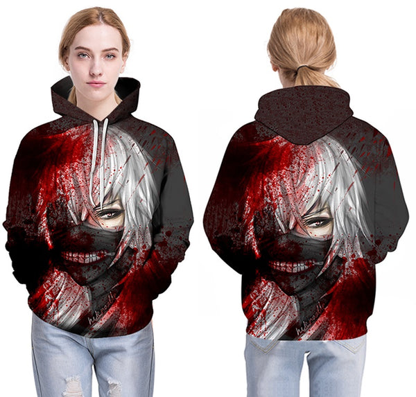 Men/women Tracksuits Tops Print  Hooded Anime Tokyo Ghoul Kaneki Ken 3D Hoodies Thin Autumn Sweatshirts | Vimost Shop.