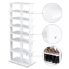 7-Tier Dual 14 Pair Shoe Rack Free Standing Concise Shelves Storage 2 Different Heights Shelves Durable Construction | Vimost Shop.