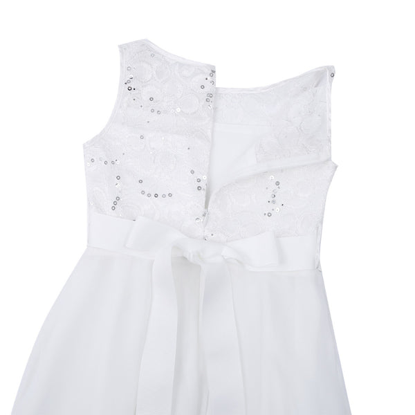 UK STOCK  Kids Princess Summer Dress Sequined Floral Lace Chiffon Flower Girls Dress Wedding Birthday Party Prom Dresses | Vimost Shop.