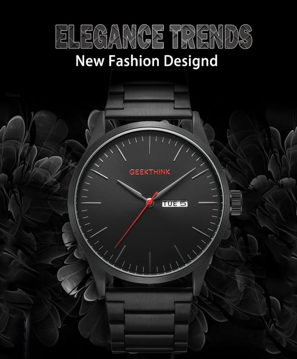 Military Black Steel Casual Japan Quartz Watches Man Fashion Business Luxury Brand Mens Clock male Date Analog Wristwatch | Vimost Shop.