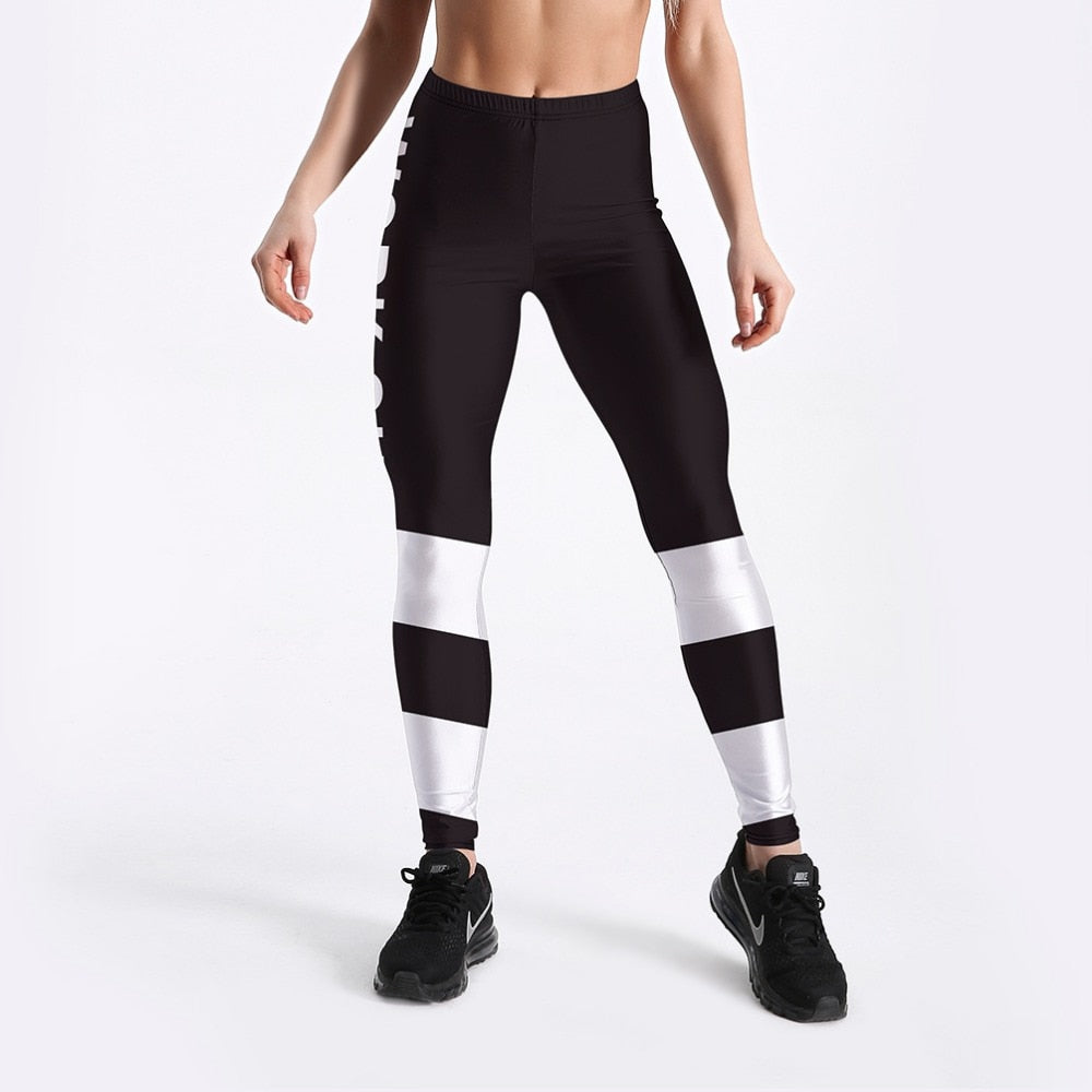 Fashion Workout Women Leggings Fitness Athleisure Clothing White Letter Printed Leggings S-4XL | Vimost Shop.