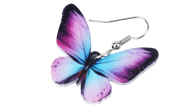 Acrylic Big Bright-coloured Butterfly Insect Earrings Dangle Drop Novelty Jewelry For Women Girls Ladies Teens Accessory | Vimost Shop.