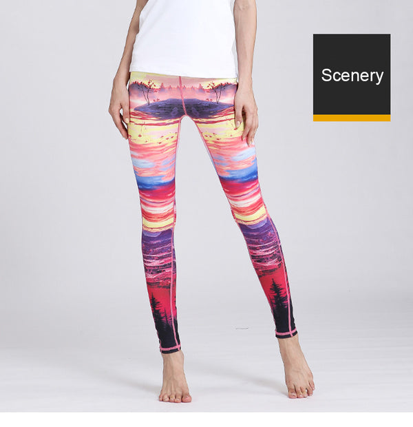 Fast Dry Women Yoga Pants Workout Print Gym Leggings | Vimost Shop.