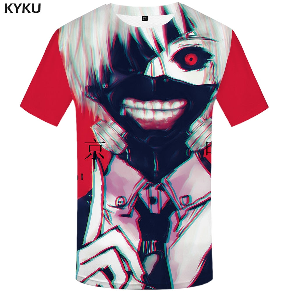 Tokyo Ghoul T-shirt Men Ken Kaneki T-shirts 3d Graffiti Tshirt Printed Japan Tshirts Casual Blood Anime Clothes | Vimost Shop.