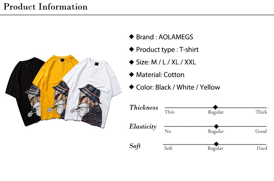 Men Fashion Old Man Printed Men's Tee Shirts Short Sleeve T Shirt Casual High Street Tees Summer Streetwear | Vimost Shop.