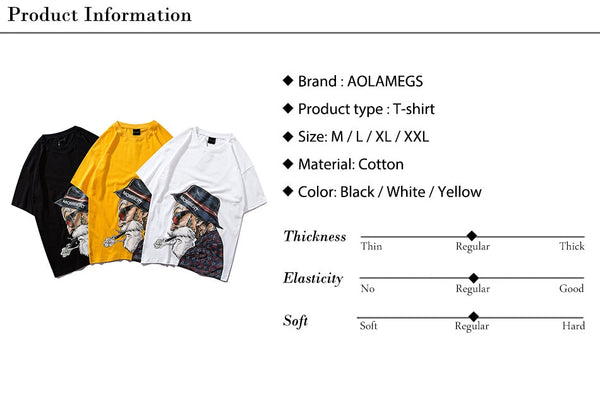 Men Fashion Old Man Printed Men's Tee Shirts Short Sleeve T Shirt Casual High Street Tees Summer Streetwear | Vimost Shop.