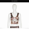 3D Digital Print Woman Cropped Crop Top Sexy Fitness Tops Sleeveless Mechanical Gear women top | Vimost Shop.
