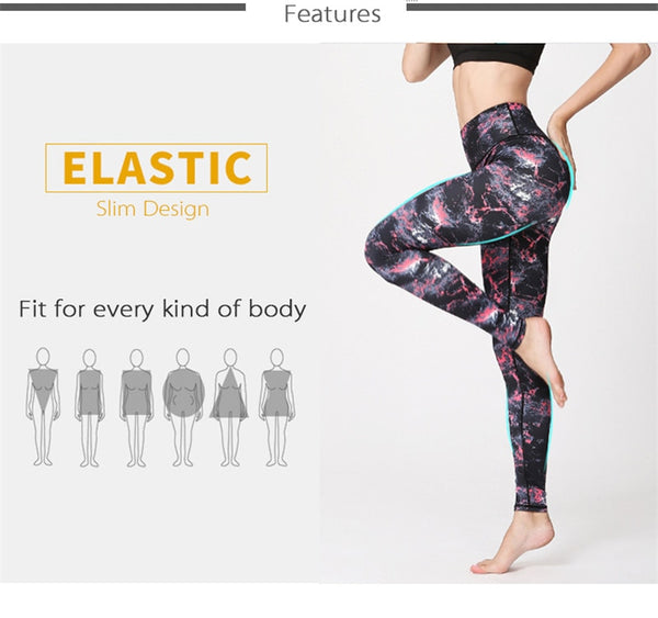 Running Fitness Yoga Pants Women Workout Print Leggings Training | Vimost Shop.