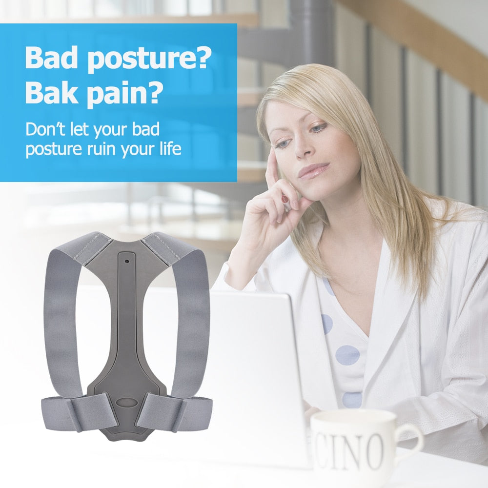 Silver Adjustable Back Posture Corrector Back Pain Relief Belt Spine Waist Support Correction Straps Posture Belt For Men Women | Vimost Shop.