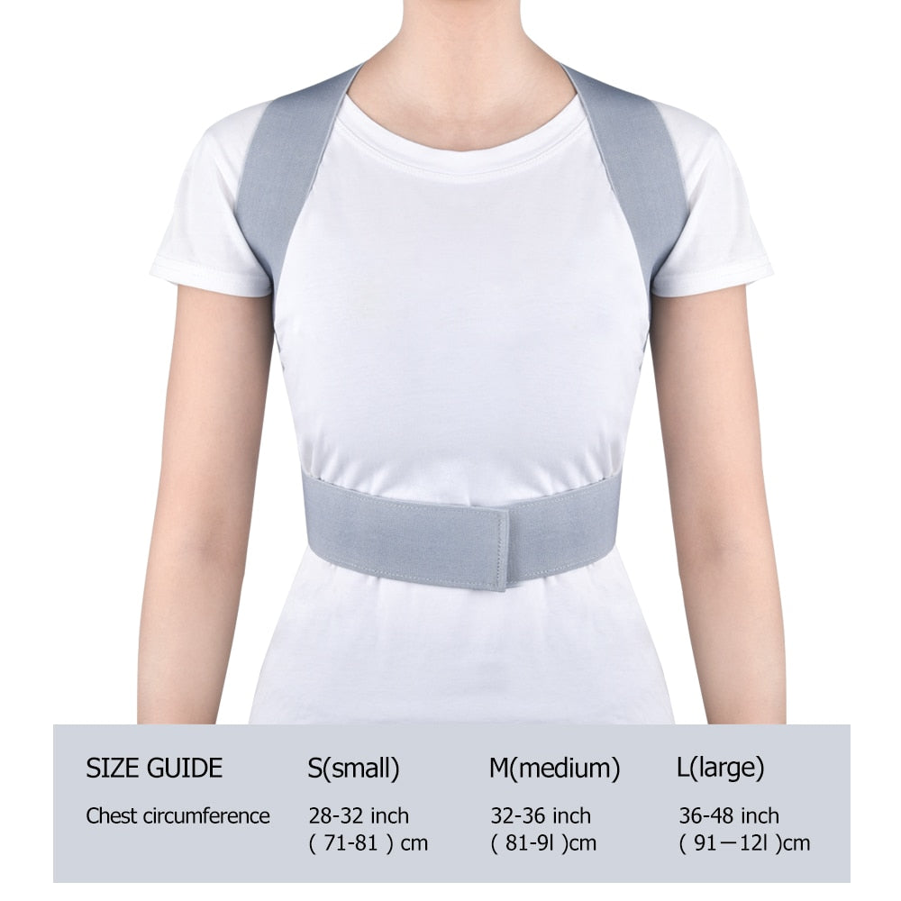 Silver Adjustable Back Posture Corrector Back Pain Relief Belt Spine Waist Support Correction Straps Posture Belt For Men Women | Vimost Shop.