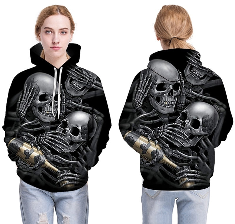 Men/Women 3d Hoodies Skulls Champagne Print Hooded Hoodies Thin 3d Sweatshirts Hoody Autumn WintTops | Vimost Shop.