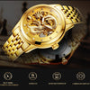 Luxury Top Brand Dragon Design Automatic Watch Men Skeleton Gold Full Stainless steel Wristwatch Mechanical Skeleton Steampunk | Vimost Shop.
