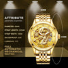 Luxury Top Brand Dragon Design Automatic Watch Men Skeleton Gold Full Stainless steel Wristwatch Mechanical Skeleton Steampunk | Vimost Shop.
