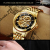 Luxury Top Brand Dragon Design Automatic Watch Men Skeleton Gold Full Stainless steel Wristwatch Mechanical Skeleton Steampunk | Vimost Shop.