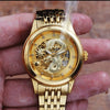 Luxury Top Brand Dragon Design Automatic Watch Men Skeleton Gold Full Stainless steel Wristwatch Mechanical Skeleton Steampunk | Vimost Shop.