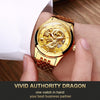 Luxury Top Brand Dragon Design Automatic Watch Men Skeleton Gold Full Stainless steel Wristwatch Mechanical Skeleton Steampunk | Vimost Shop.