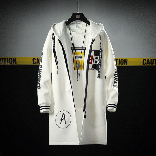 The North Fashion Long Coat Autumn Zipper Windproof Slim Windbreaker Mens Large Size Hip Hop Jackets Clothes Face | Vimost Shop.
