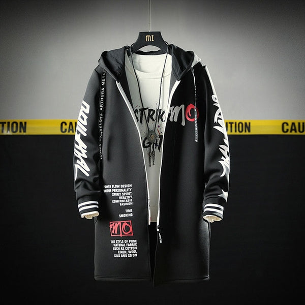 The North Fashion Long Coat Autumn Zipper Windproof Slim Windbreaker Mens Large Size Hip Hop Jackets Clothes Face | Vimost Shop.