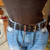 Fashion Women Punk Chain Fashion Belt Adjustable Black Double/Single Eyelet Grommet Leather Buckle Belt | Vimost Shop.